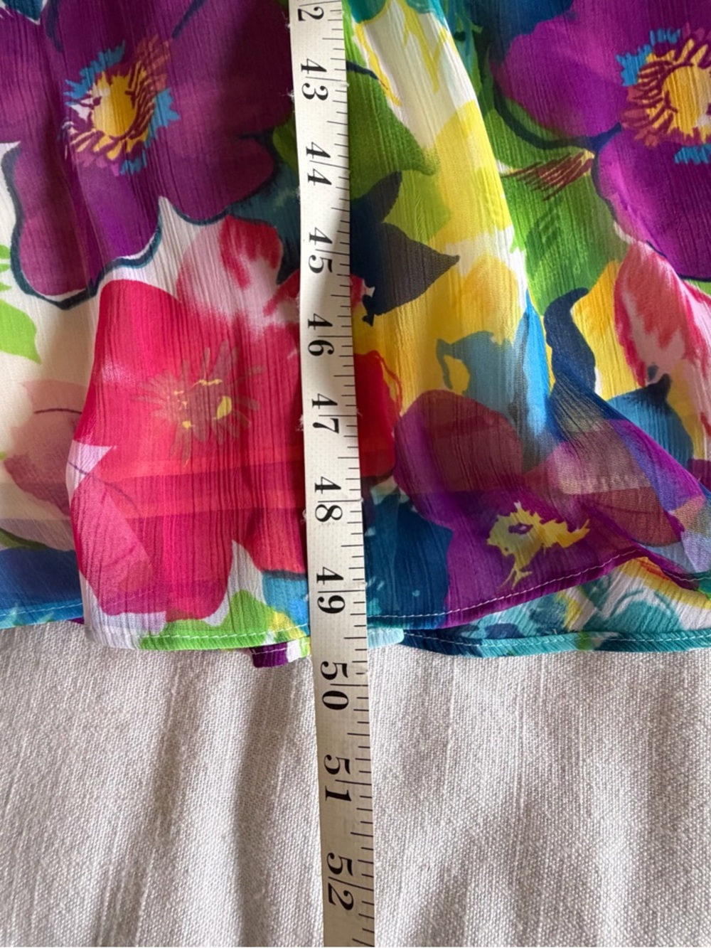 Coldwater Creek Dress Womens 16  Floral Chiffon Maxi Babydoll Fit & Flare Church - Picture 5 of 9